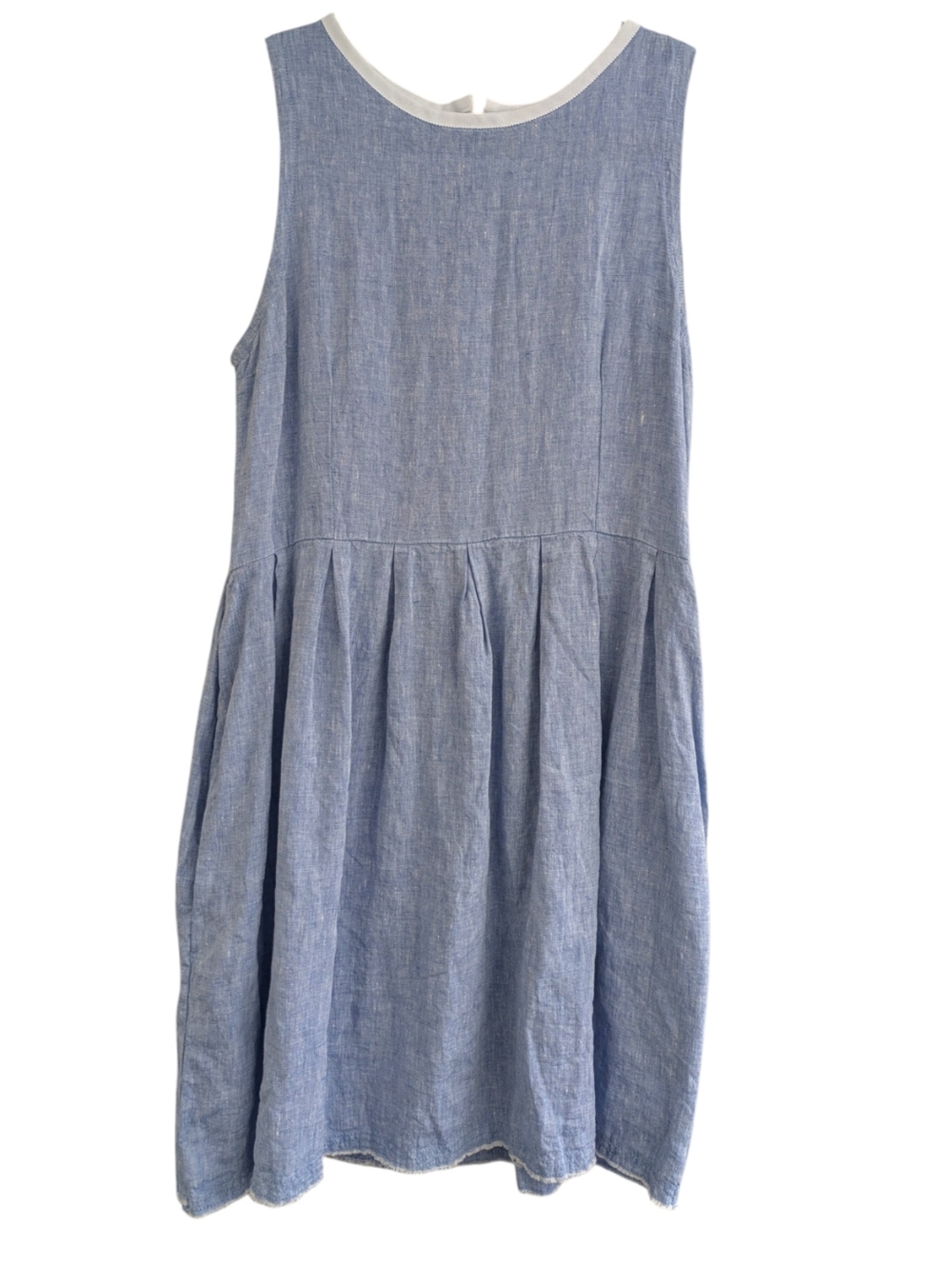 Sweet Rita The Rita Blue Linen Zip Back Dress